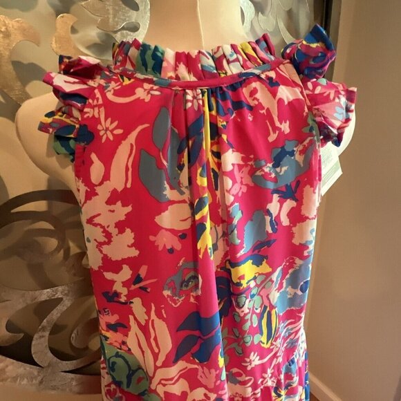 Mud Pie PINK Indy FLORAL MAXI DRESS Women’s Size Medium Spring Summer Dress - Picture 6 of 11